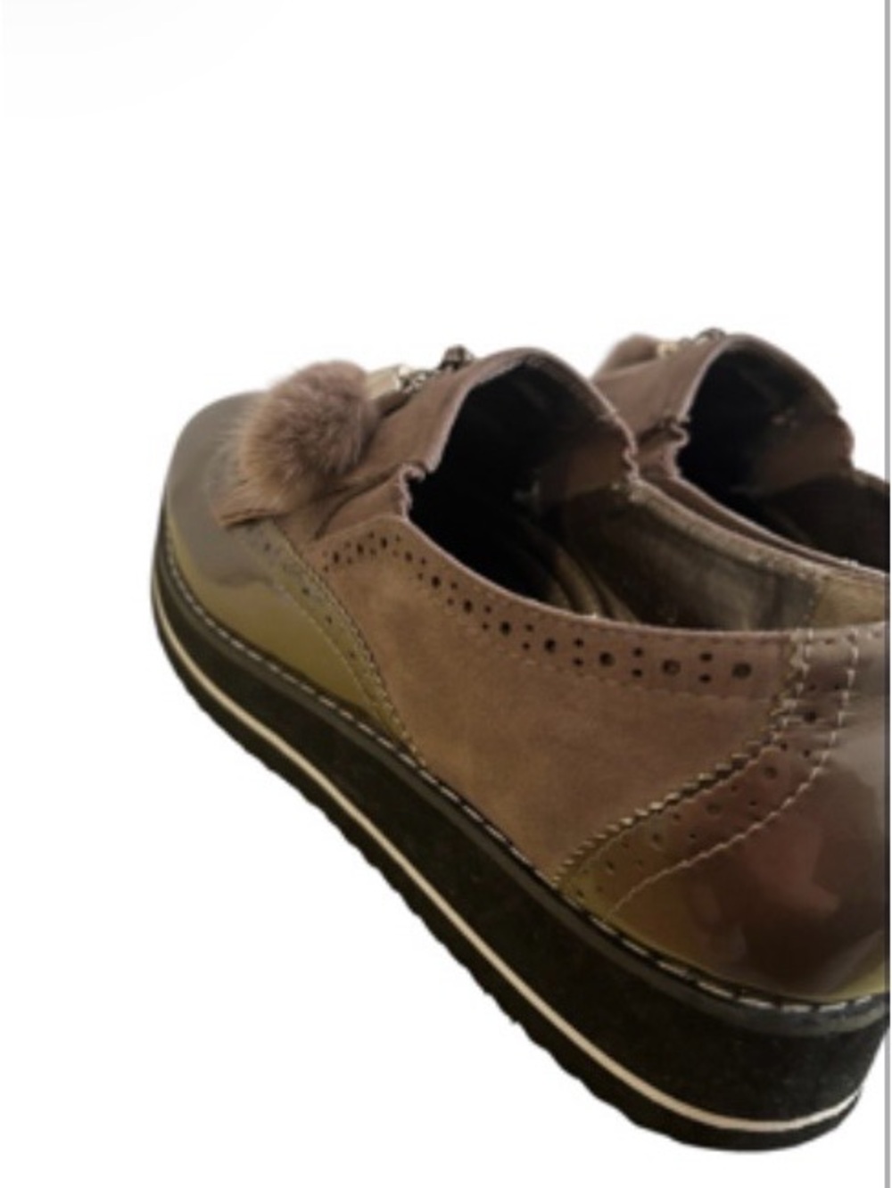 3 for $15😍 Mellisa metallic grey loafers with suede fringe and furry tassels. - Picture 6 of 10